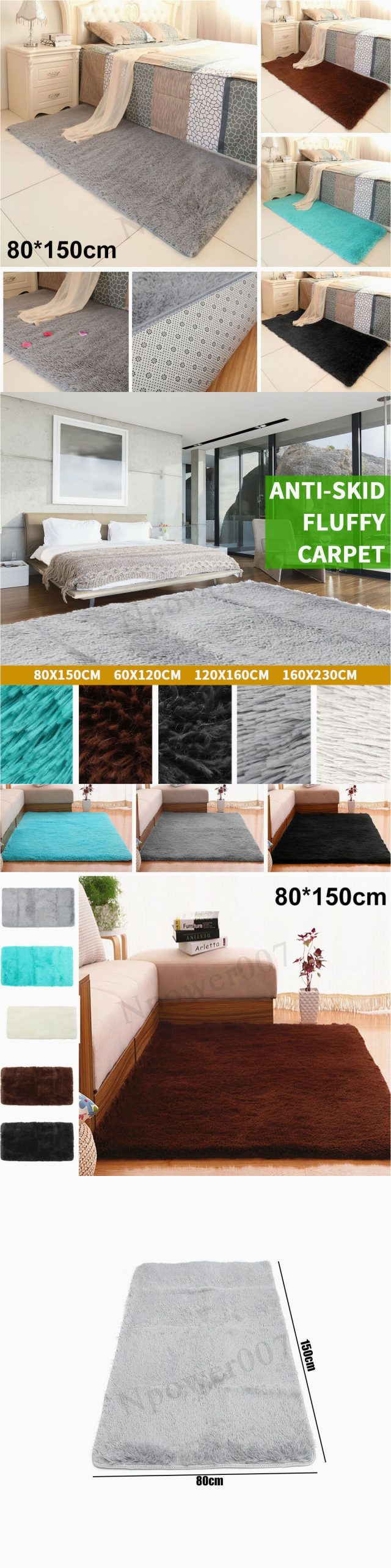 Fluffy Rugs for Bathroom Bathmats Rugs and toilet Covers Non Slip Shaggy area