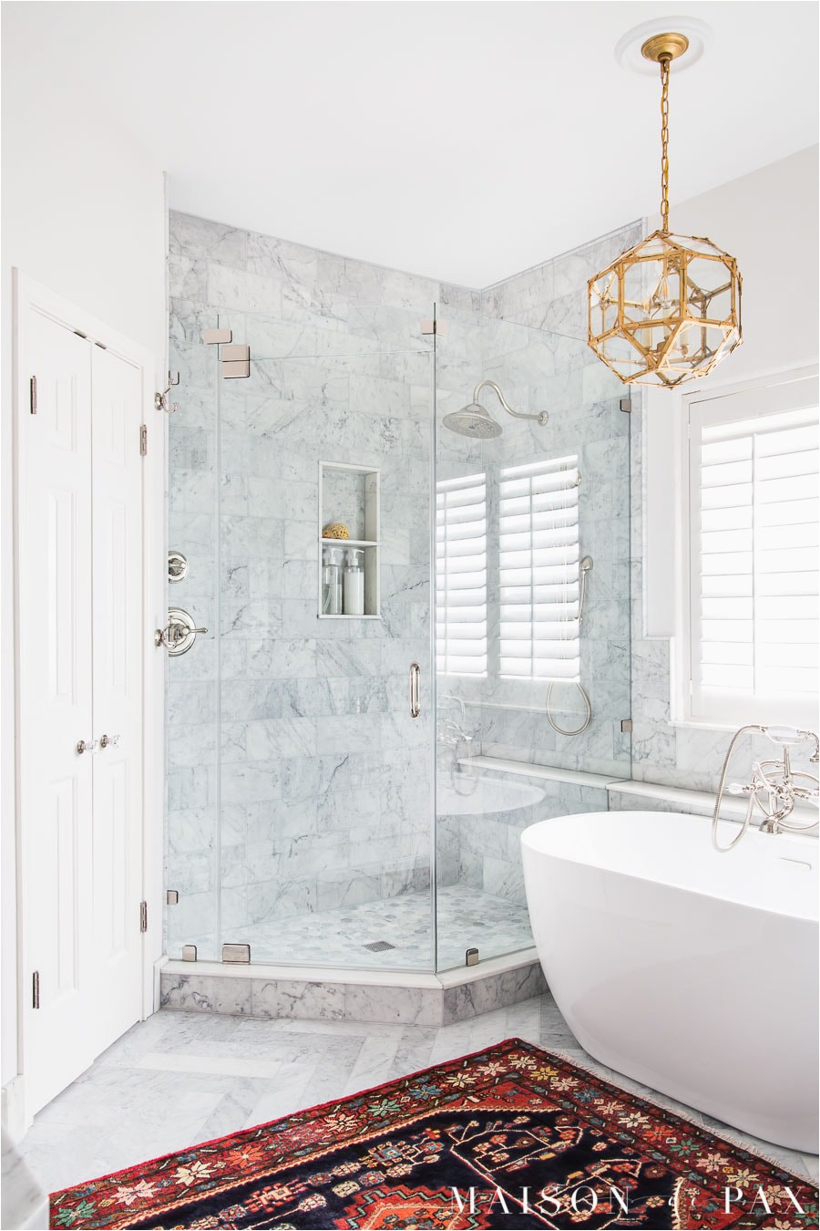 Gold Color Bathroom Rugs Marble Bathroom Master Bath Reveal Maison De Pax