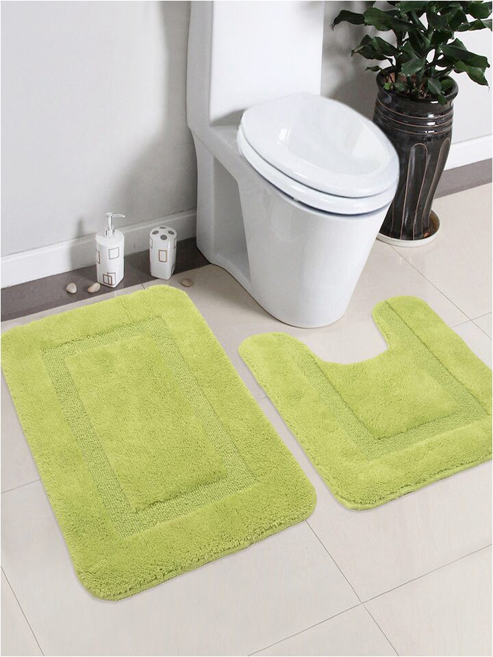 Green Bathroom Rugs On Sale Saral Home Green Cotton Bath Rug & Contour