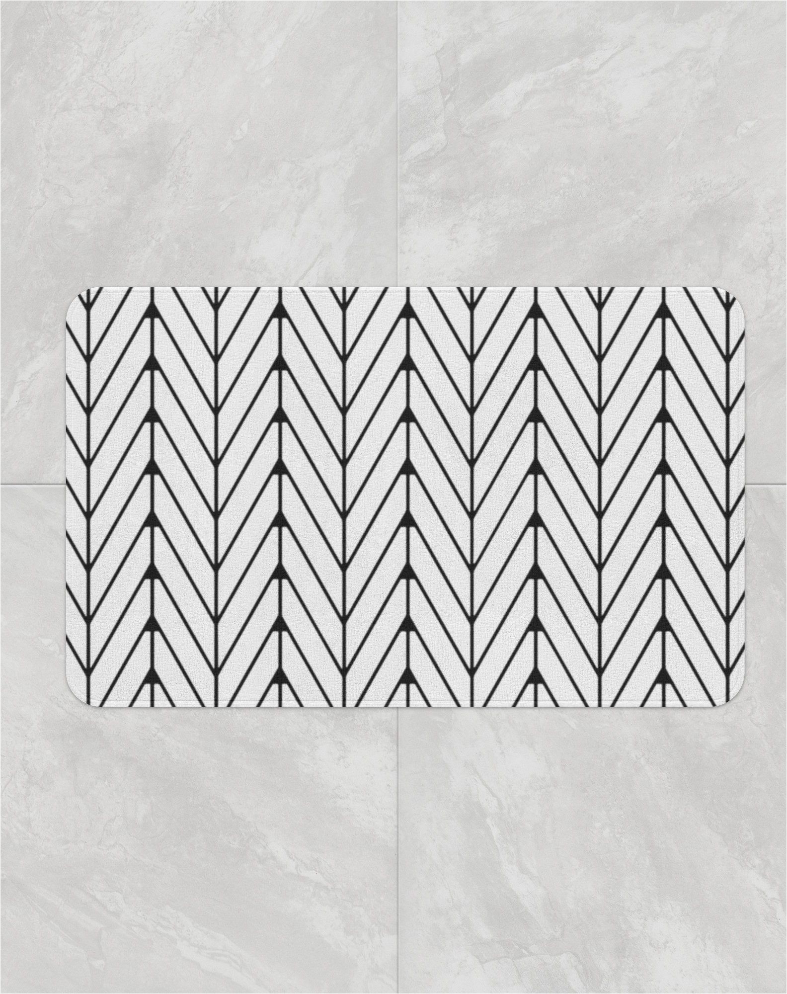 Grey and White Bath Rug Black White Herringbone Bath Mat