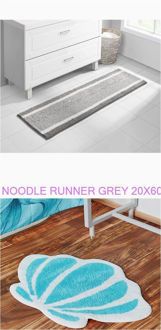 Grey Bathroom Rug Runner Noodle Runner Grey 20×60 Disney the Little Mermaid Seashell