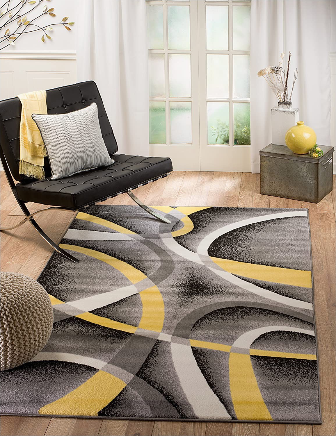 Grey Yellow White area Rug Summit 21 New Yellow Grey area Rug Modern Abstract Many Sizes Available 4 10 X 7 2