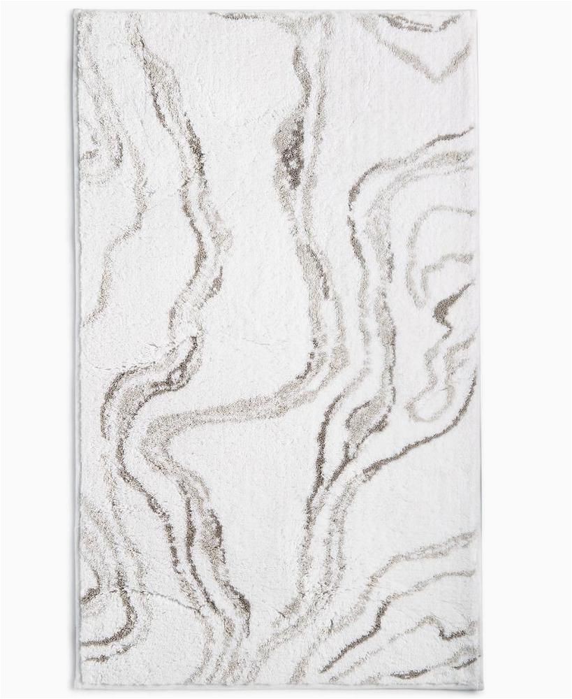 Hotel Style Bath Rugs Hotel Collection Marble 22" X 36" Tufted Bath Rug White