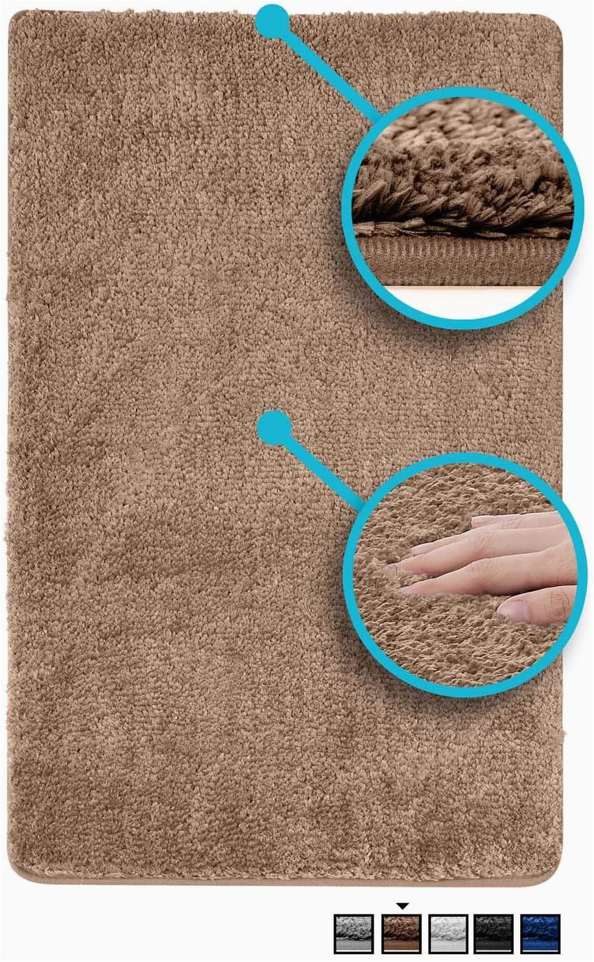 Large Square Bathroom Rugs Luxe Rug Brown Plush Bathroom Rugs Bath Shower Mat 20 X 32 Inches W Non Slip Microfiber Super Absorbent Rug Alfombras Para Baños 1 Brown