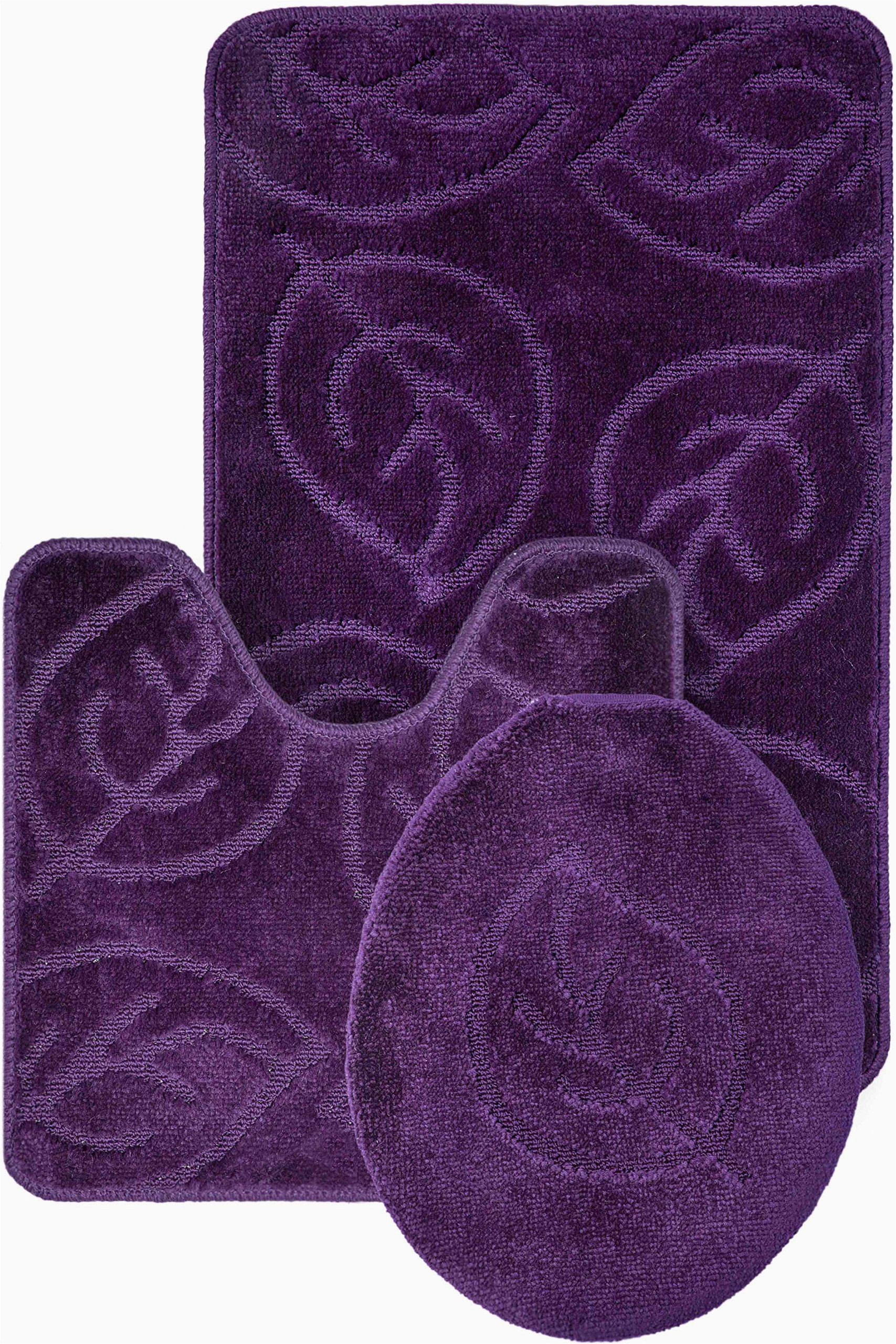 Lavender Bathroom Rug Sets Everdayspecial Purple Bath Set Leaf Pattern Bathroom Rug