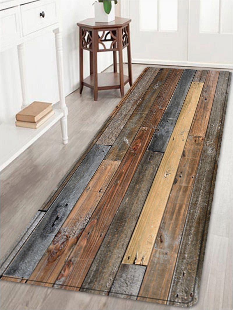 Light Brown Bathroom Rugs Joint Wood Board Pattern Floor area Rug Light Brown W24