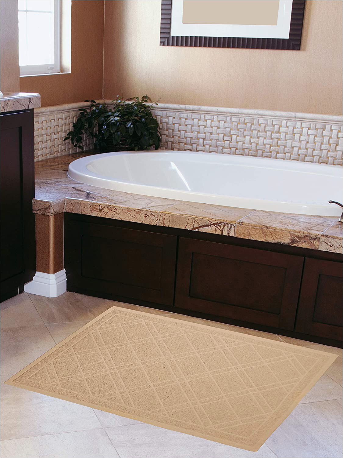 Low Profile Bathroom Rug Iprimio Bathroom Mat for Shower Bath Low Profile Non Slip Nursing Homes Bathtub and Sink – 35×23 Gray Plaid Design – Duraloop Anti Slip Durable