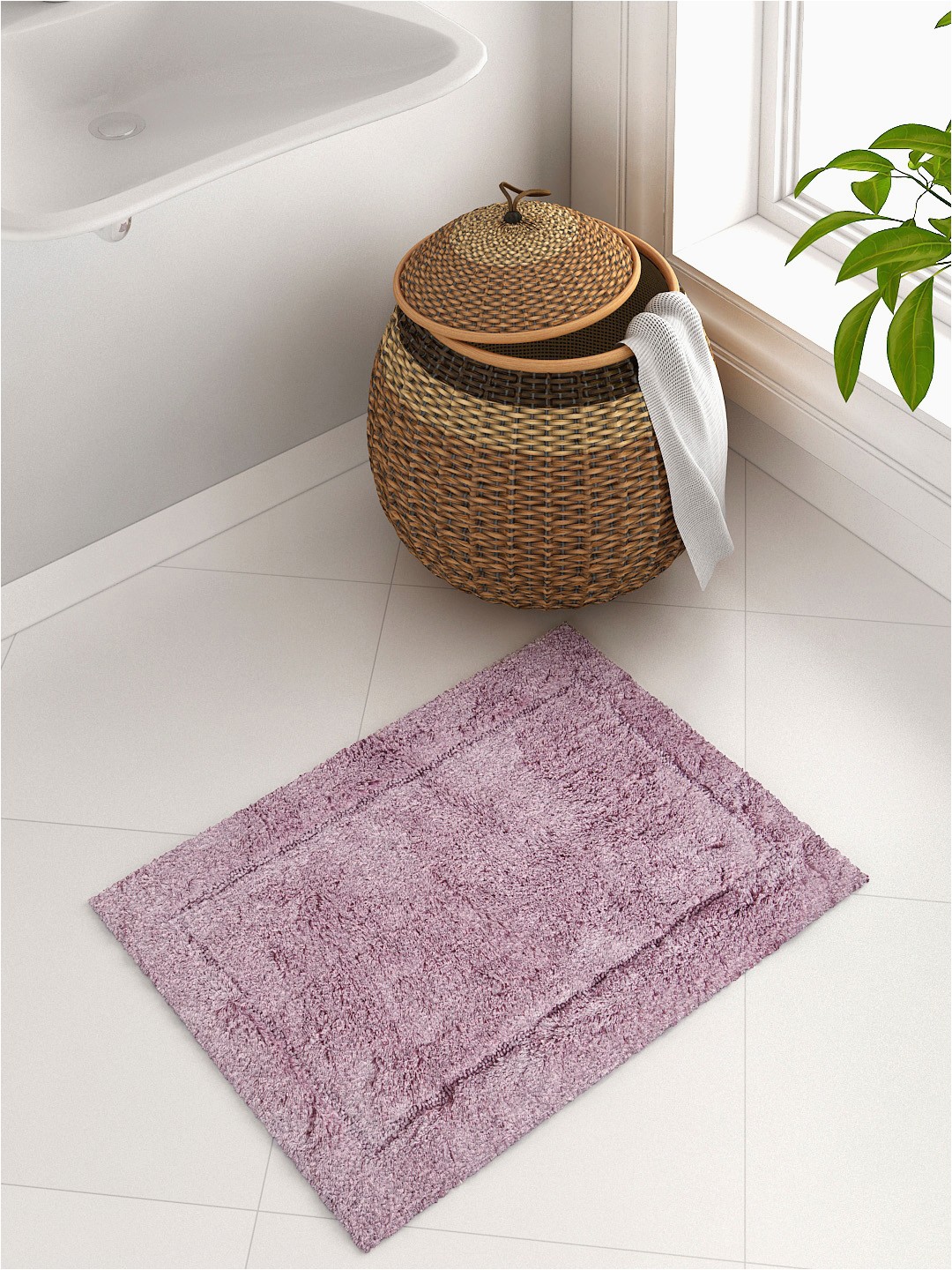 Mauve Bathroom Rug Sets Spaces Mauve Rectangular Hygro Cotton Bath Rug