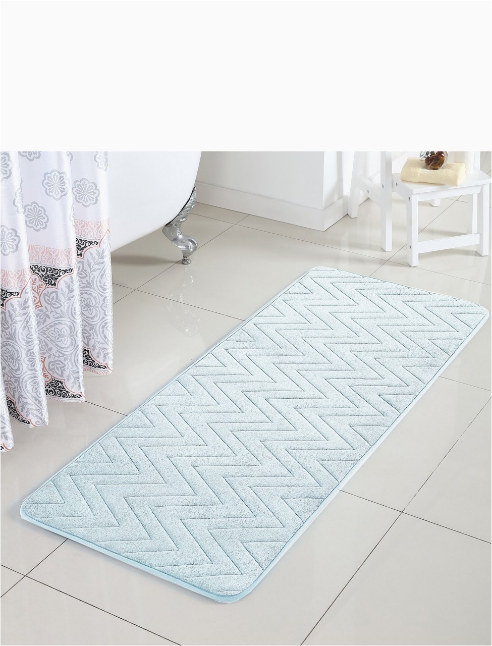 Memory Foam Bathroom Rug Runner Chevron Memory Foam Bath Runner