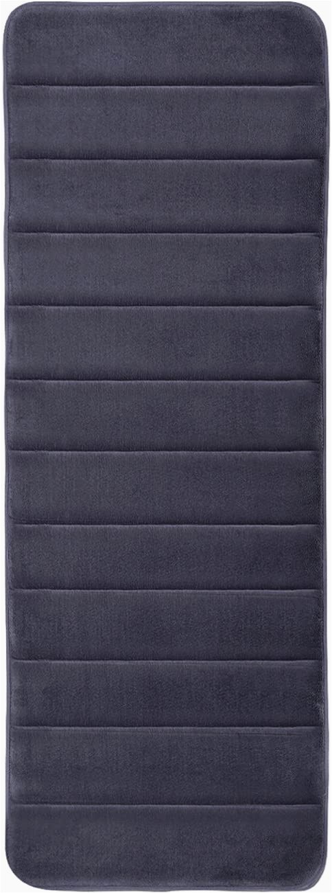 Memory Foam Bathroom Rug Runner Kmat 47" X 17" Long Memory Foam Bath Mat Kitchen Mats Luxury soft Absorbent Bathroom Rugs Runner area Rug for Kitchen and Bathroom Grey