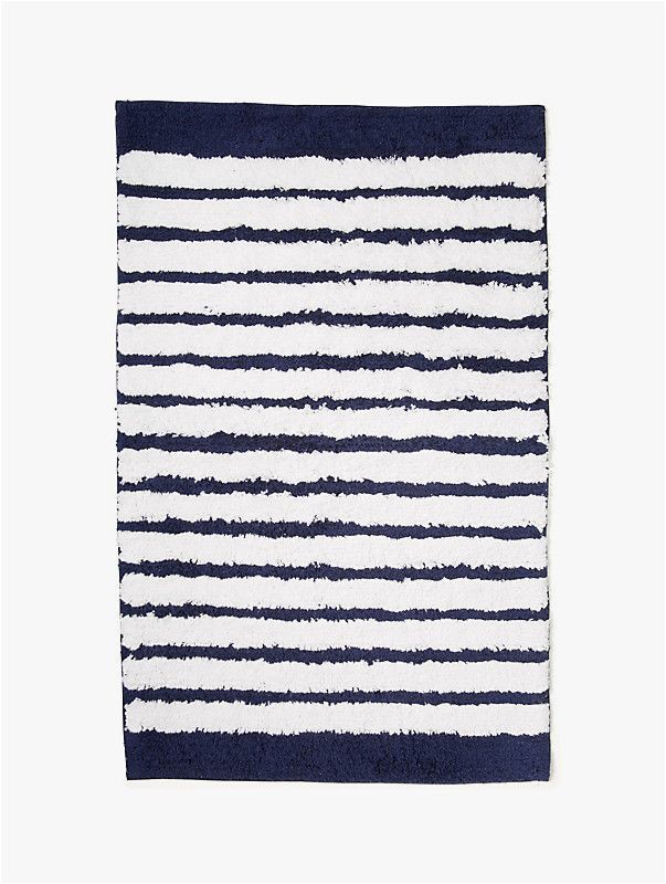Navy and White Bath Rug Pin On Home Decoration