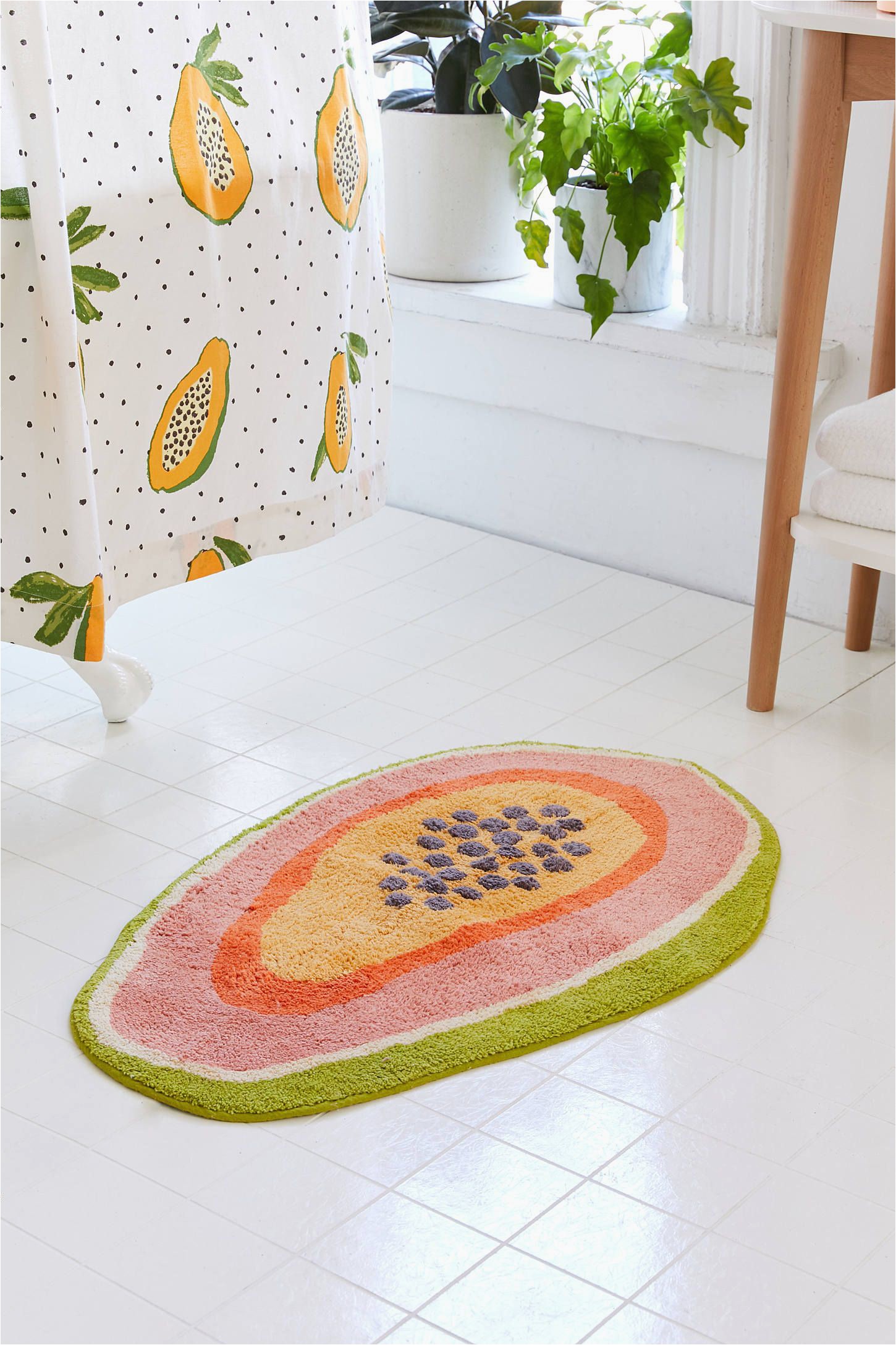 Peach Color Bathroom Rugs Papaya Bath Mat