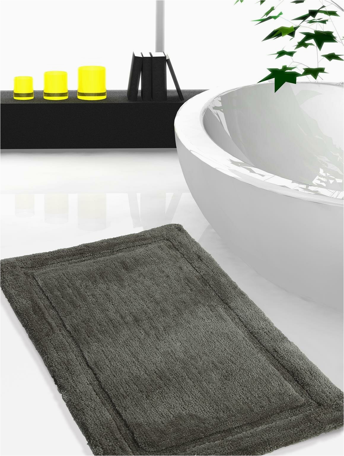 Premium Bath Microfiber Chenille Bath Rug Pichardo solids Microfiber Rectangle Non Slip Bath Rug
