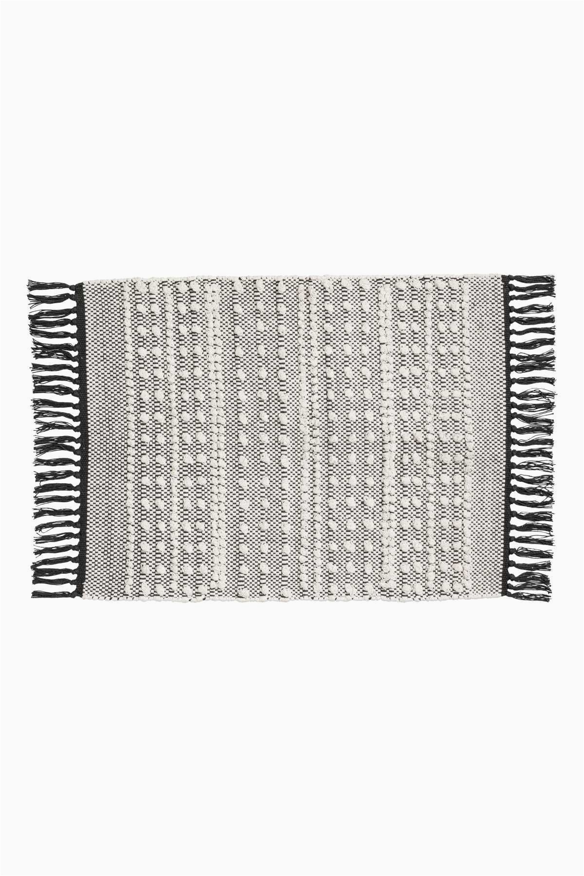 Project 62 Bath Rug White Charcoal Gray Bath Mat In Jacquard Weave Cotton