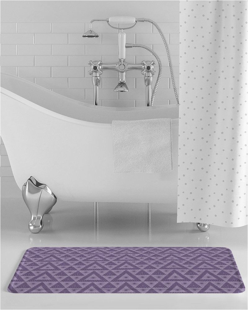 Purple and Gray Bathroom Rugs Made In Usa Lavender Geometric Bath Mat Purple Bathroom