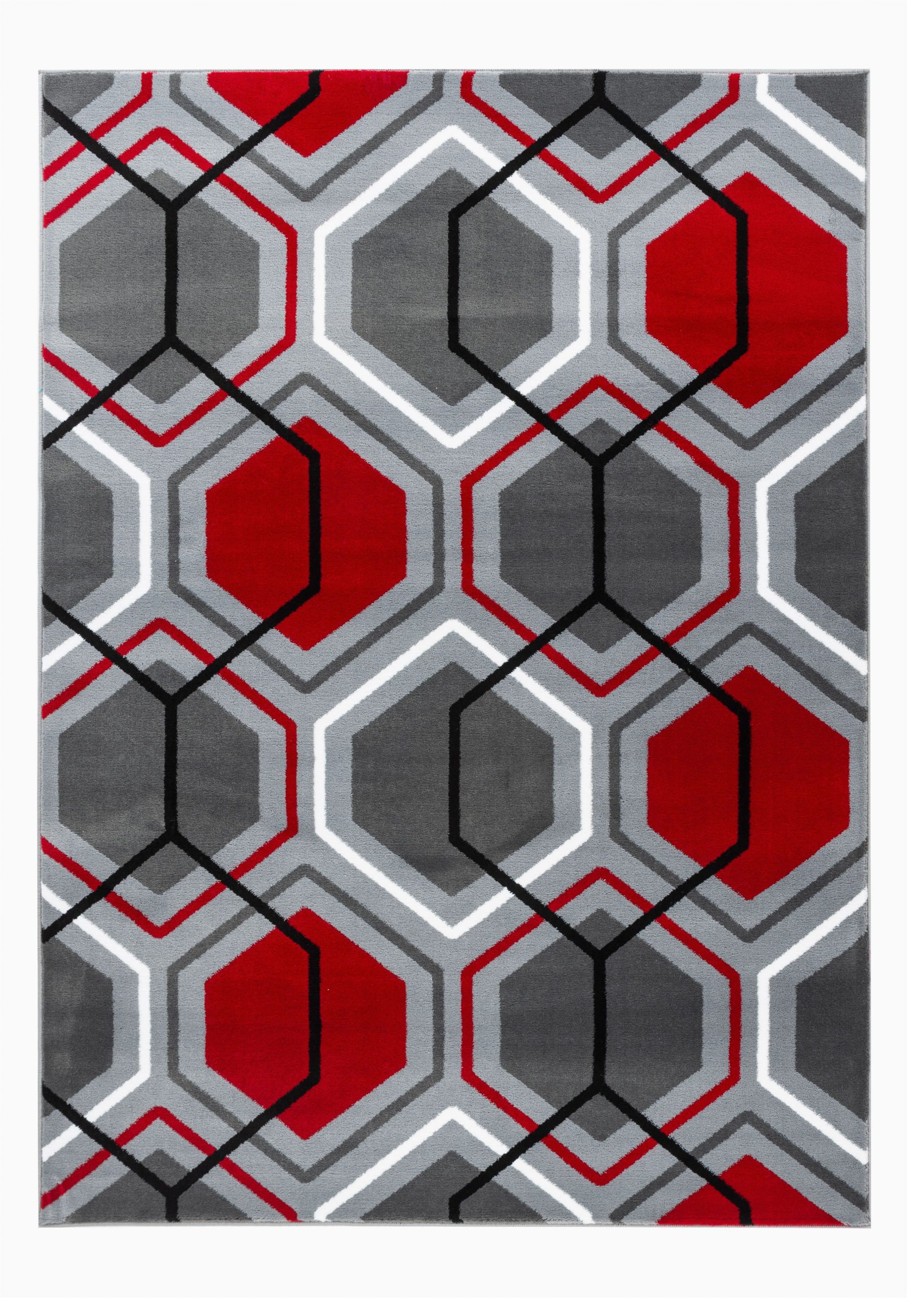 Red Black White area Rug Summit Collection Geometric Honey B Red Grey Red area Rug Walmart