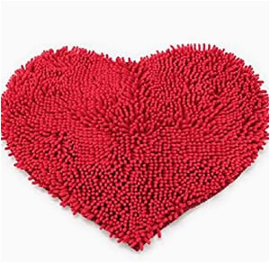Red Fluffy Bathroom Rugs Amazon Com Red Love Heart Microfiber Chenille soft