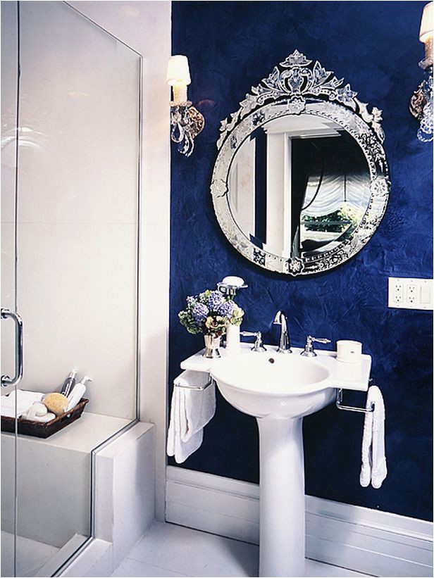 Royal Blue Bathroom Rug Set Blue and White Modern Bathroom