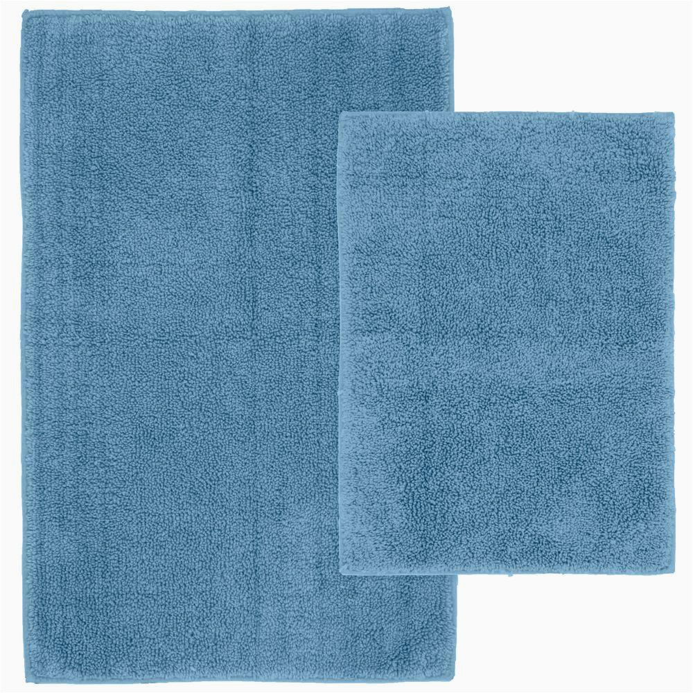 Sky Blue Bathroom Rugs Garland Rug Queen Cotton Sky Blue 21 In X 34 In Washable