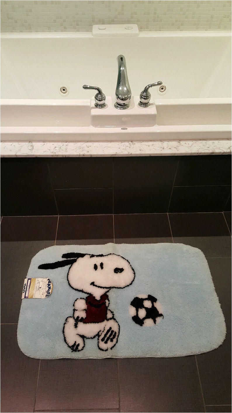 Snoopy Christmas Bathroom Rug Snoopy soccer Bath Mat