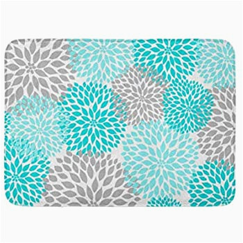 Teal and Gray Bathroom Rugs Amazon Com Coolest Secret Bath Mat Floral Turquoise Teal