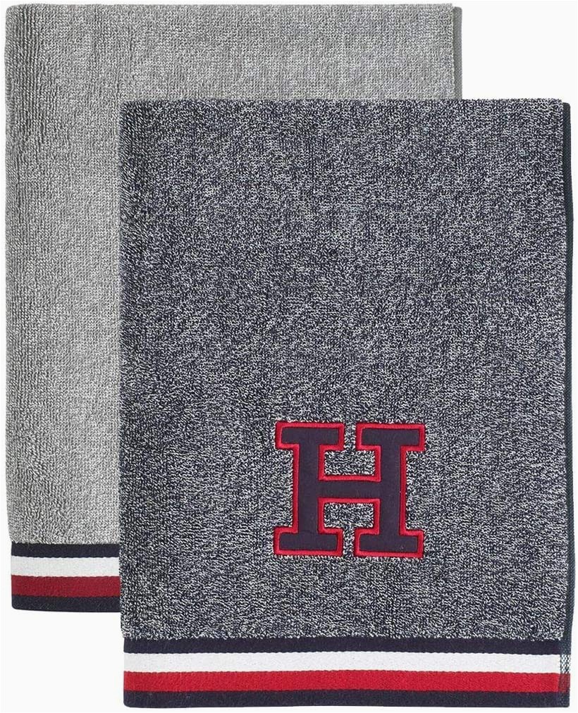 Tommy Hilfiger Bathroom Rugs tommy Hilfiger Terry towelling Melange Hand towels Grey Bath towel 70 X 140 Cm