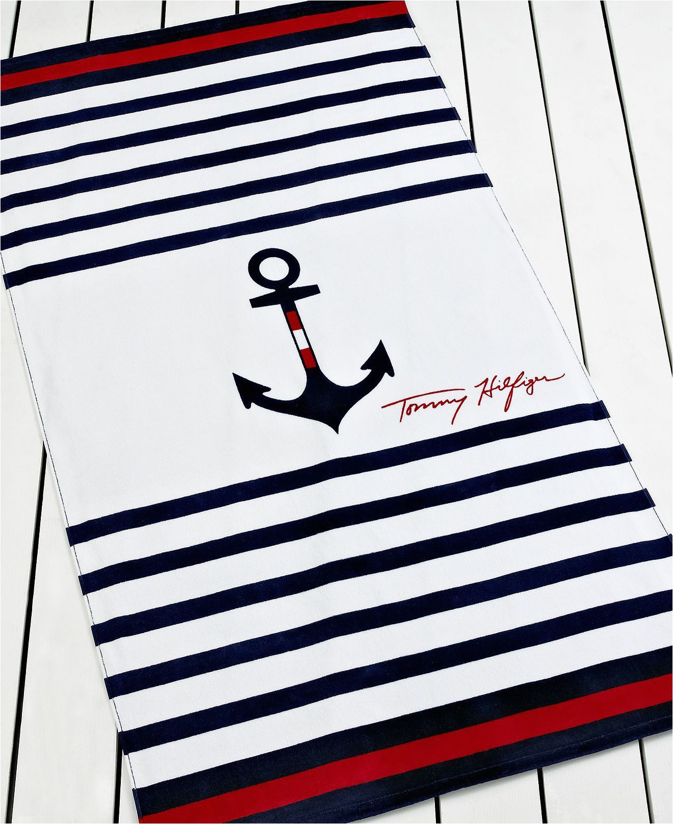 Tommy Hilfiger Bathroom Rugs tommy Hilfiger towels Anchor and Stripe Beach towel