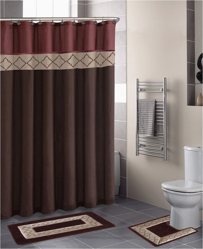 Walmart Bathroom Rugs and towels Home Dynamix Designer Bath Shower Curtain and Bath Rug Set Db15d 246 Diamond Rust Brown 15 Piece Bath Set Walmart