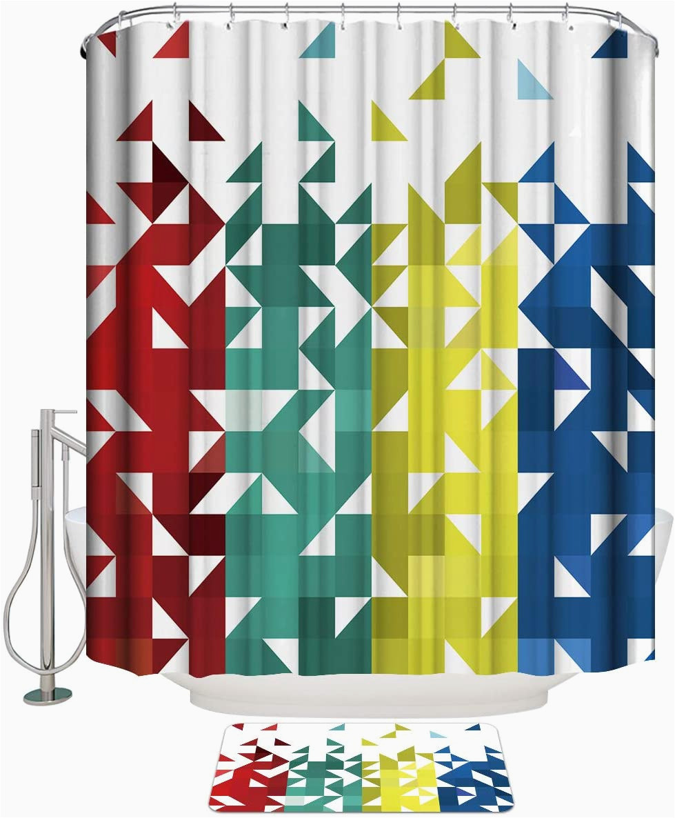 36 X 72 Bath Rug Amazon Com Shower Curtain Set with Bathroom Rug Colorful