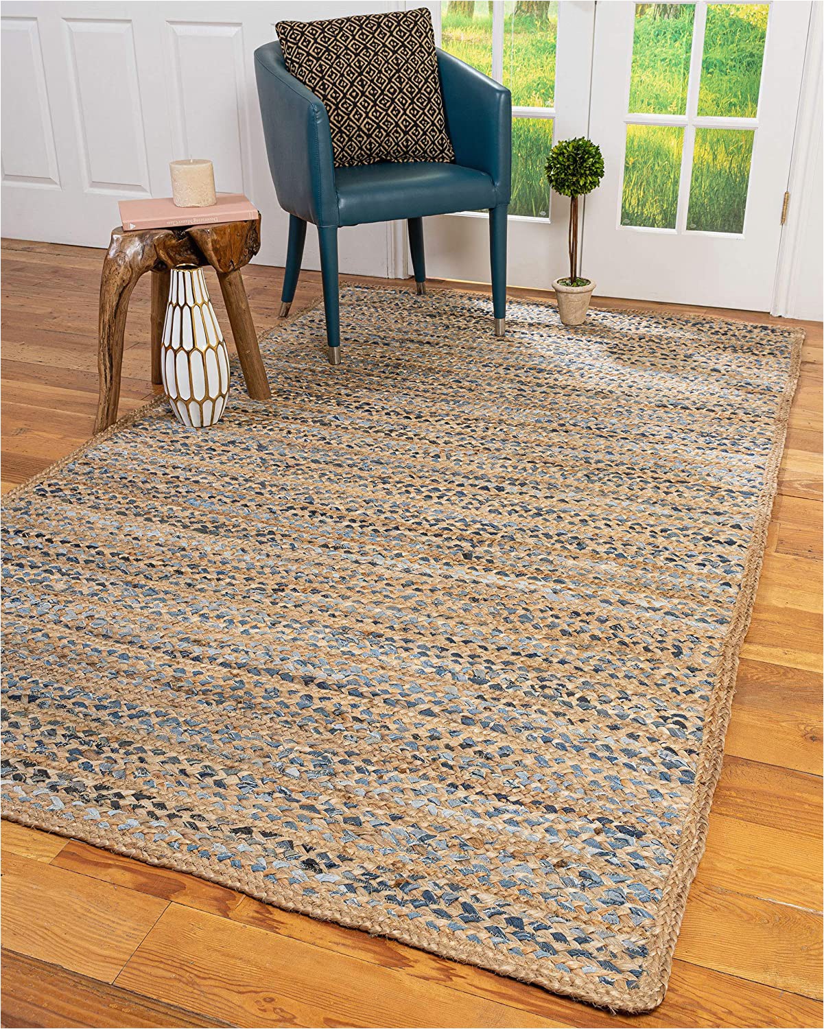 5 by 5 area Rugs Natural area Rugs Handmade Brooklyn Multicolor Cotton Jute Rug 5 X 8