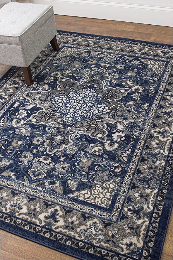 5 X 7 Blue area Rugs Amazon 5 X 7 area Rug Blue & Gray oriental Medallion