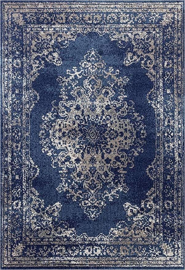 5 X 7 Blue area Rugs Dara Rugs 3931 Dark Blue oriental 5 X 7 area Rug Carpet