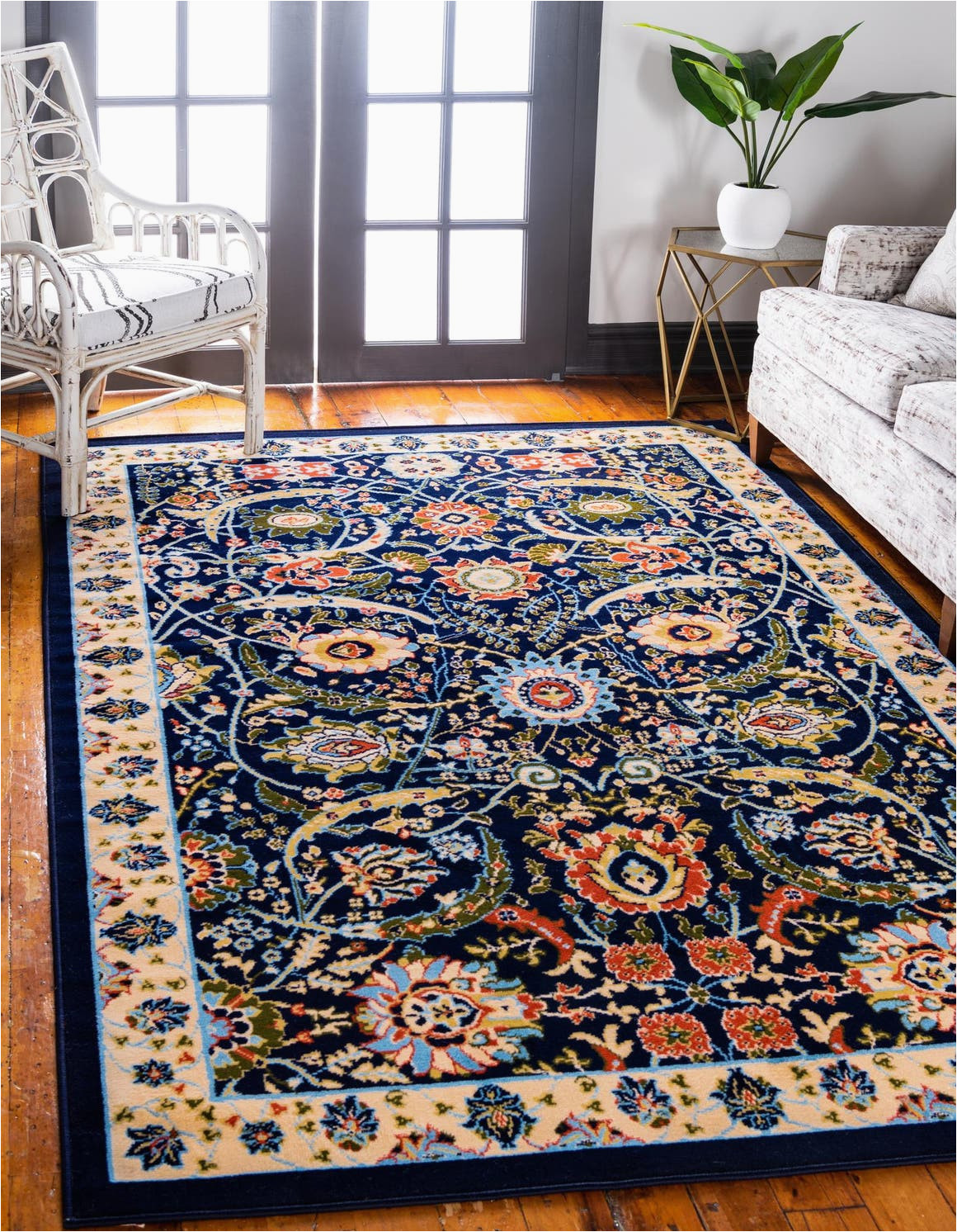 5×8 Navy Blue Rug 5 X 8 isfahan Design Rug