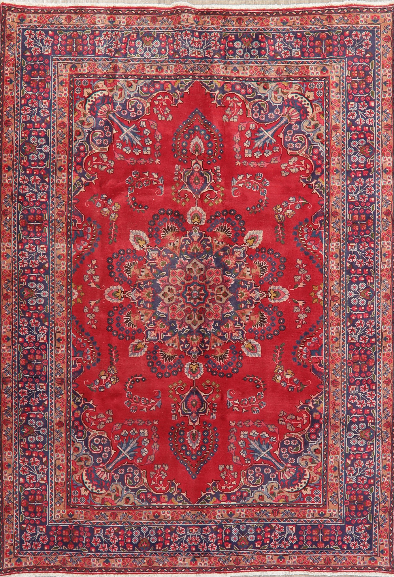 Area Rugs On Sale for Black Friday Black Friday Deal Vintage Red & Navy Blue Floral Mashad oriental Handmade area Rug Medallion Carpet 7×9 Walmart
