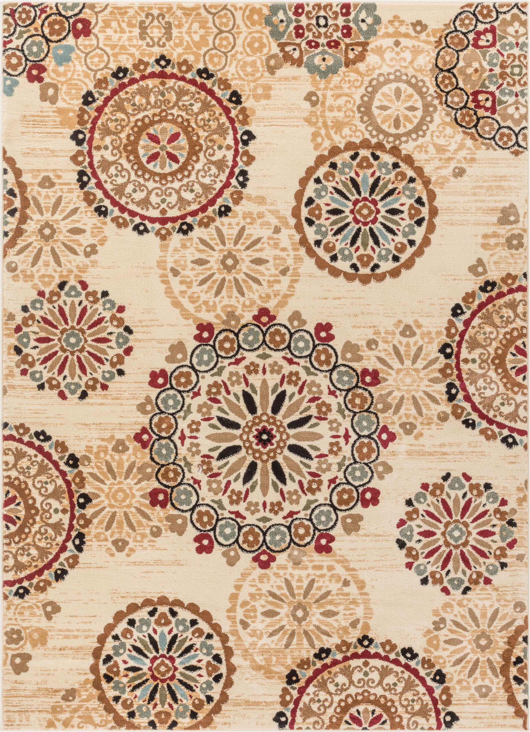 Better Homes Gardens Suzani Indoor area Rug Rosy Suzani Ivory Multi Red Green oriental Floral Geometric Modern Casual area Rug Easy Clean Stain Fade Resistant Shed Free Contemporary formal