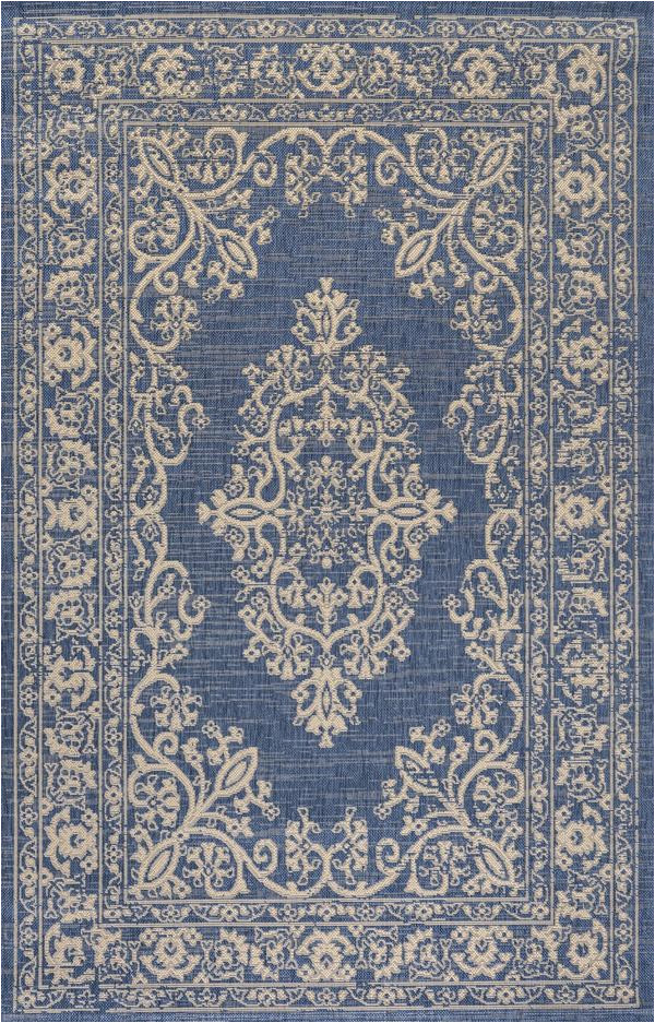 Blue 8×10 Outdoor Rug Galon Filigree Indoor Outdoor Blue Beige 4 X 6 area Rug