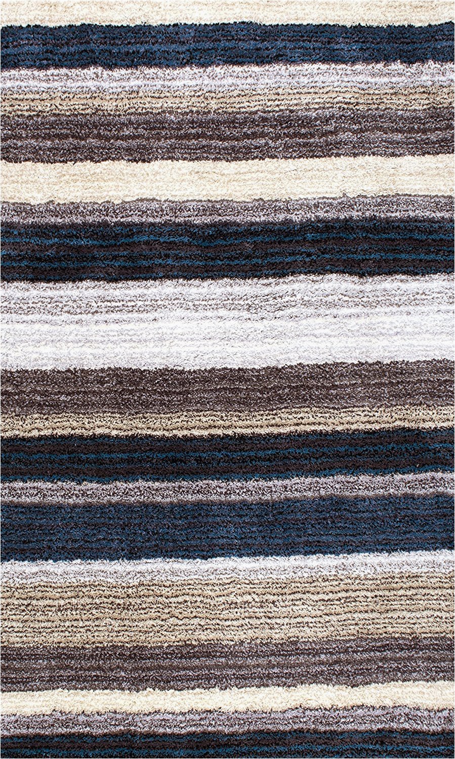 Blue and Gray Striped Rug Premium Handmade Striped Blue Gray Plush Shag area Rugs