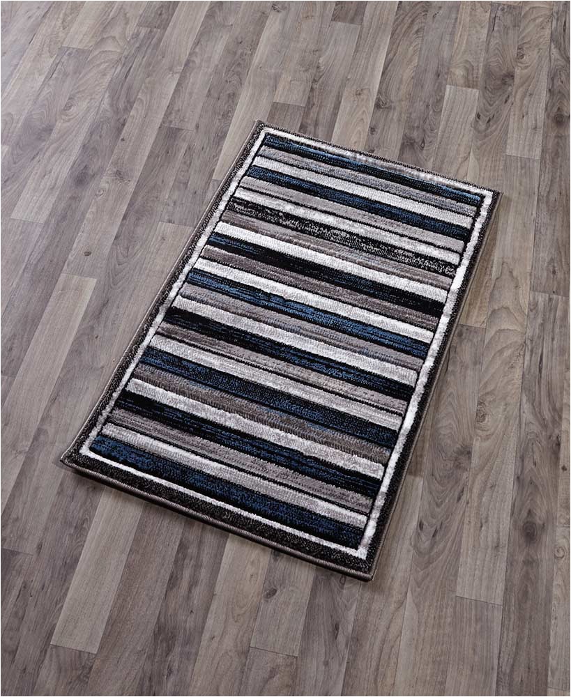 Blue and Gray Striped Rug Striped Rug Collection