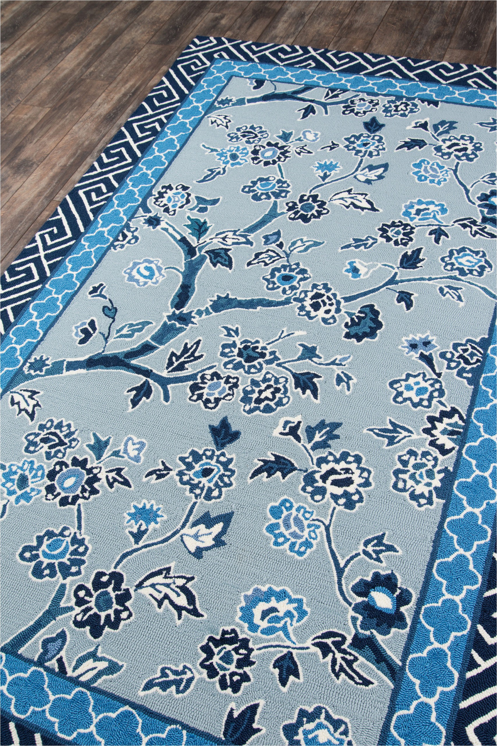 Blue and White Chinoiserie Rug Blossom Dearie Blue Chinoiserie All Weather Indoor Outdoor