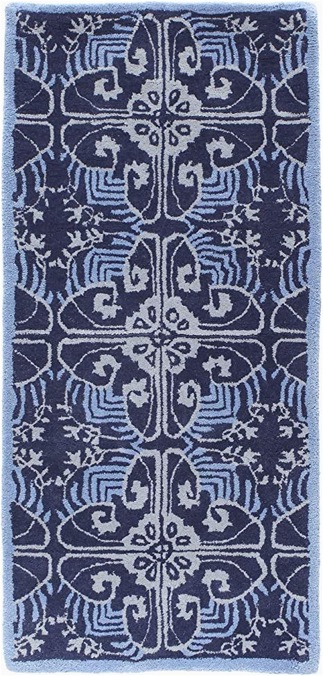 Blue and White Rugs Amazon Minuteman Art Deco 142 X 66 Cm Prussian Blue Rectangular Rug