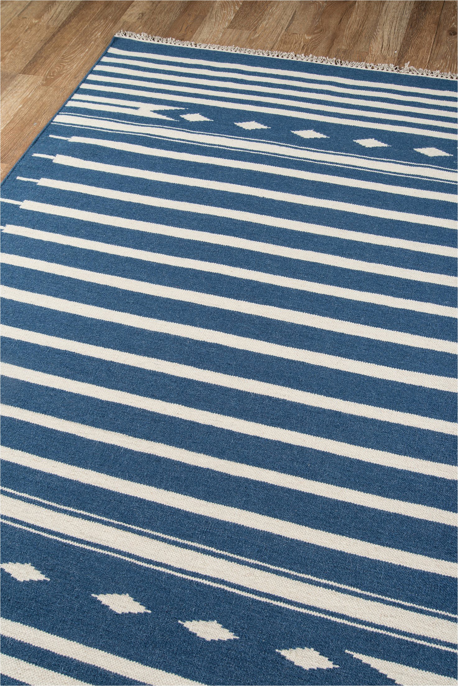 Blue and White Striped Rug 8×10 southwestern area Rugs Woodwaves