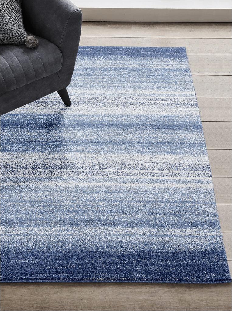 Blue and White Striped Rug 8×10 Striped Blue Modern area Rug