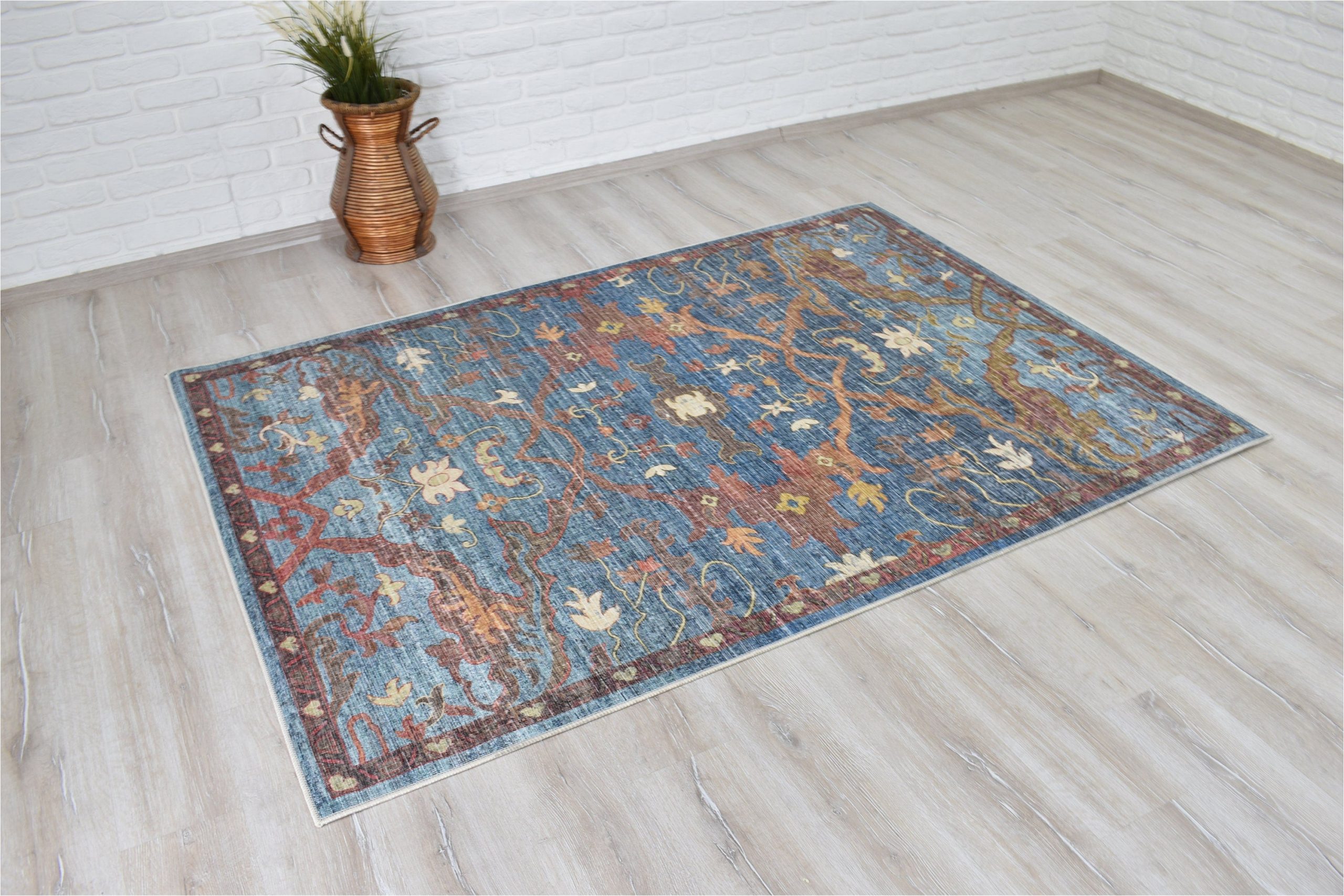 Blue area Rugs 3×5 Blue Oushak Rug Kilim Oushak area Rugs and Small Oushak Runner Rug …