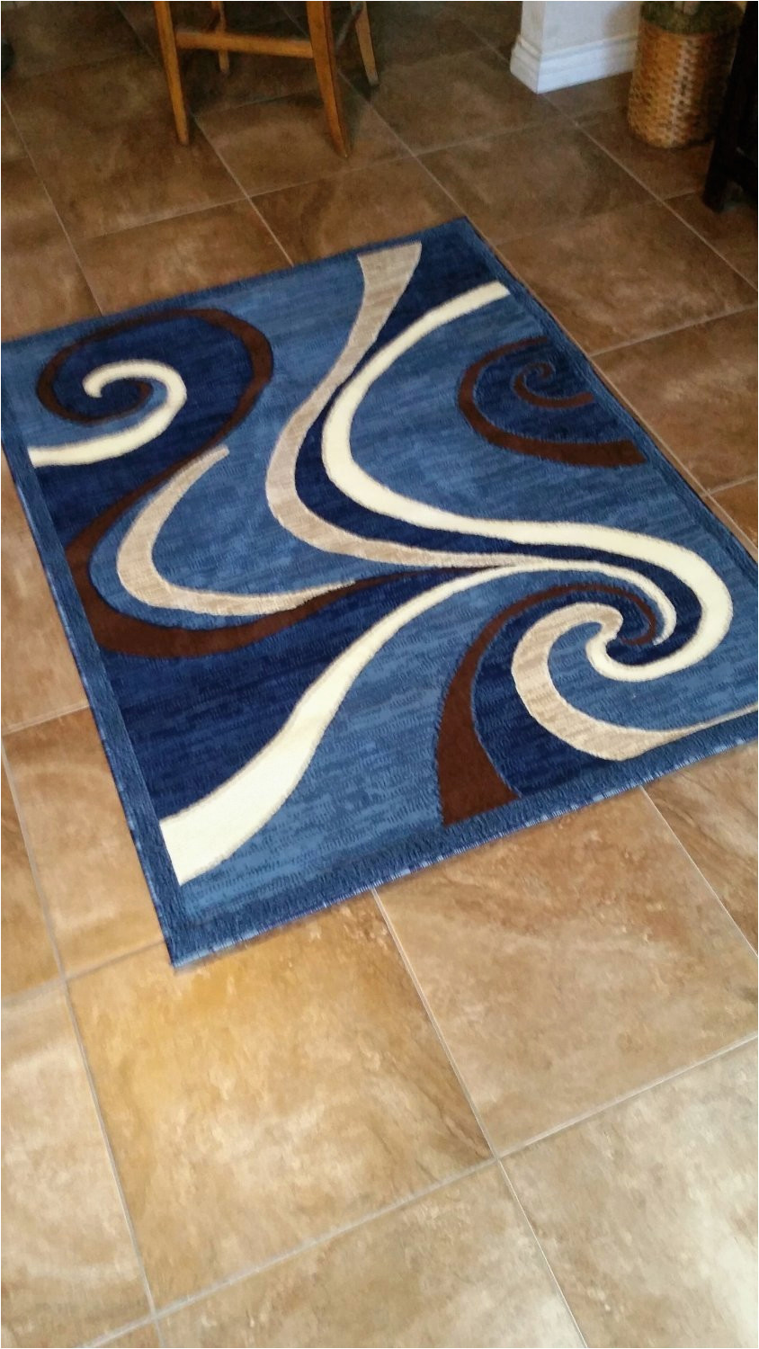 Blue Brown Rug Contemporary Modern area Rug Contemporary Blue Brown Abstract Americana