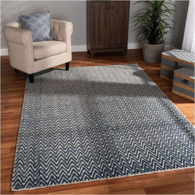 Blue Farmhouse area Rug Malloy Modern Farmhouse Blue Handwoven Wool area Rug