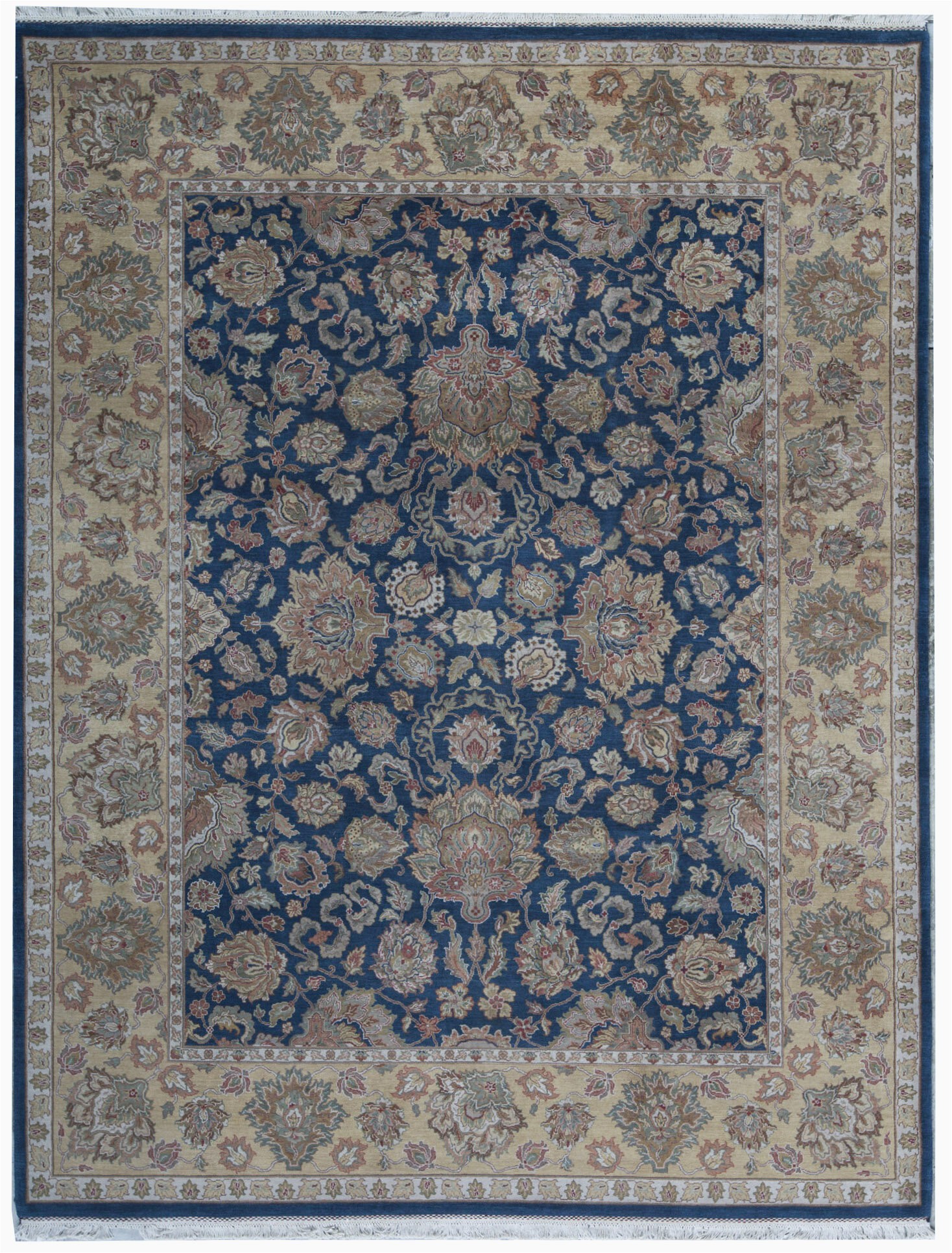 Blue Gold area Rug E Of A Kind King Hand Knotted Blue Gold 9 2" X 11 10" Wool area Rug