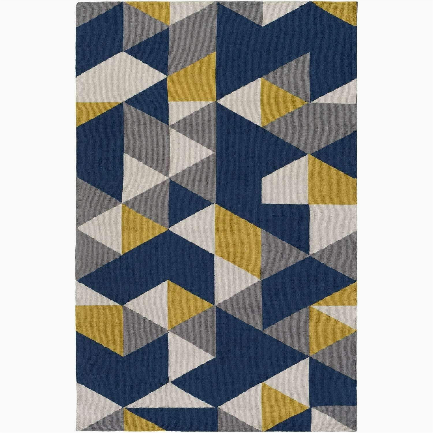 Blue Grey and Yellow Rug Joan Joan-6087 Navy Blue/yellow/gray Contemporary Rug In 2022 …