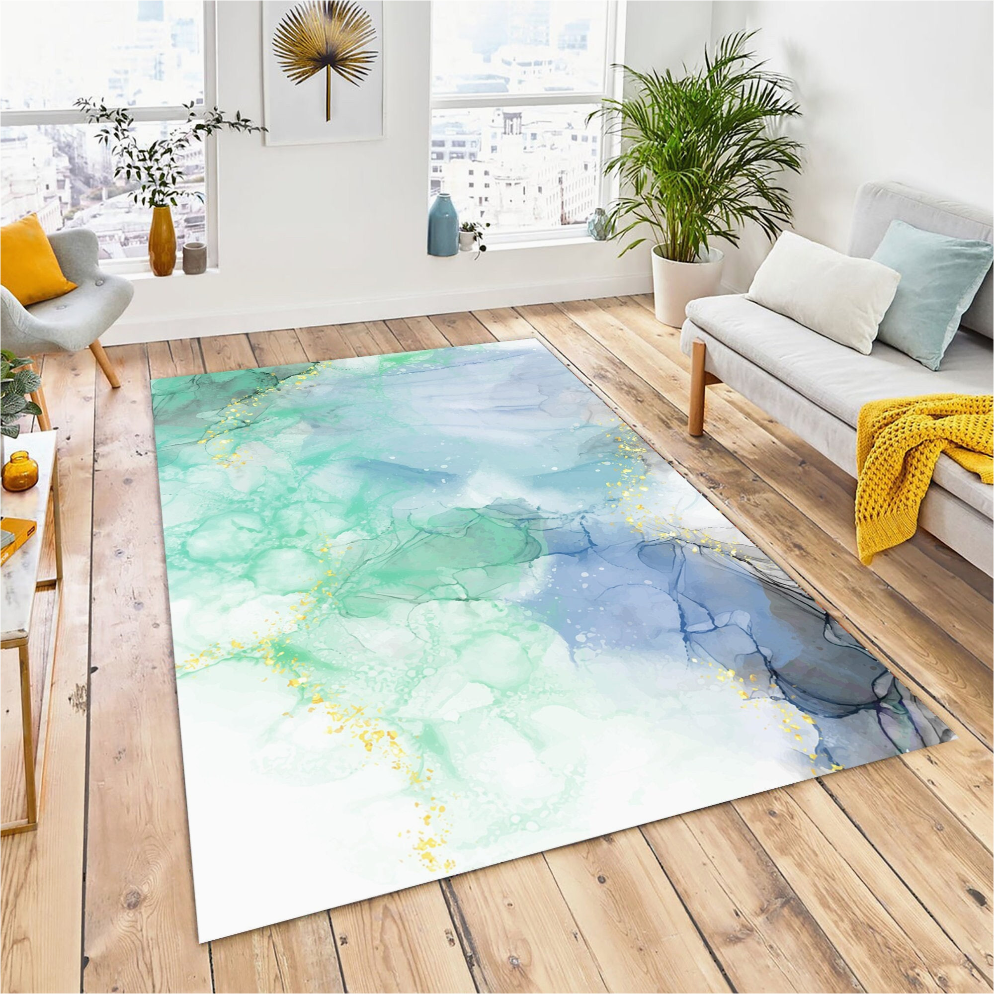 Blue Marble area Rug Blue Marble Rug Modern Marble Patterned area Rug Blue – Etsy Uk