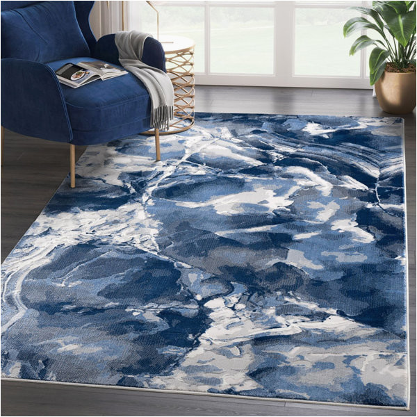 Blue Marble area Rug Blue-marble-rug Wayfair