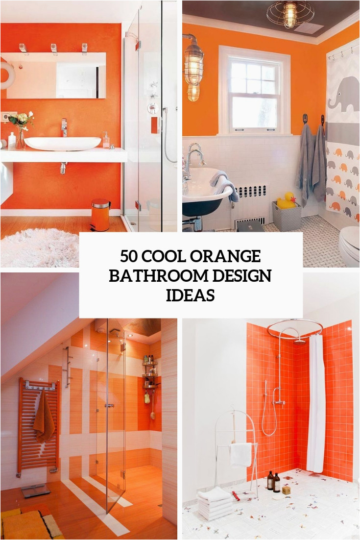 Bright orange Bath Rugs 50 Cool orange Bathroom Design Ideas Digsdigs
